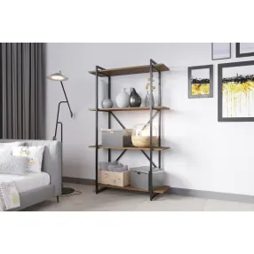 стеллаж gutta 1510х920х340 (4 полки) каркас чёрный, настил патина