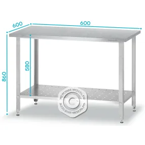 стол производственный спрр - 600х600х860 «retail» (оцинкованная столешница)