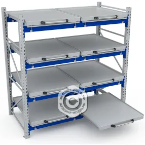 стеллаж с выкатными платформами s-heavy 500 (4 яруса хранения)