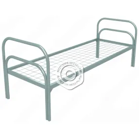 кровать металлическая одноярусная «хард» (900х1900, сетка 100х50, двойная ножка)