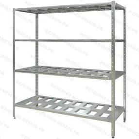 стеллаж полочный сплн «norma inox» 1600х1500х600 с полкой-решеткой (нерж.сталь)