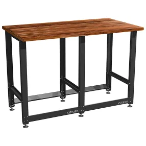 верстак standart со столешницей из массива и траверсами для хранения колёс