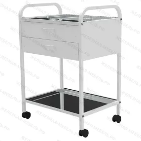 стол медицинский инструментальный сми-02-02 (полки нерж., колёса пластик)