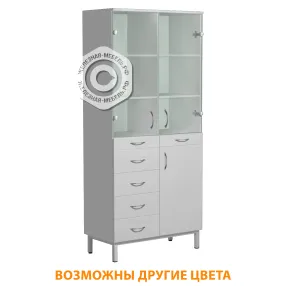 шкаф для лабораторной посуды шлп (корпус лдсп серый, каркас серый)