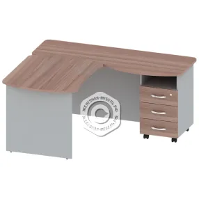 стол угловой с тумбой правосторонний оф-ст-104