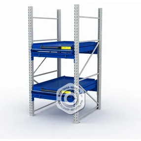 стеллаж с выкатными платформами s-heavy 1000/900 (2 яруса хранения)