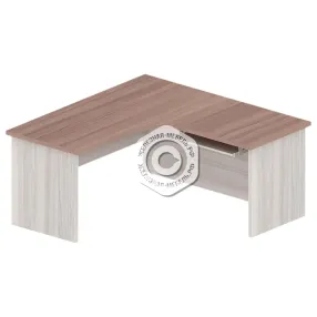 стол письменный угловой оф-ст-184, ясень шимо светлый с фасадами, ясень шимо темный