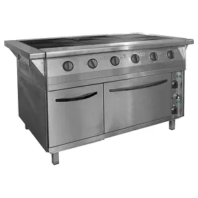 плита электрическая 6-ти конфорочная напольная с жарочным шкафом пэп-0,72-дш-н, корпус полн. нерж.