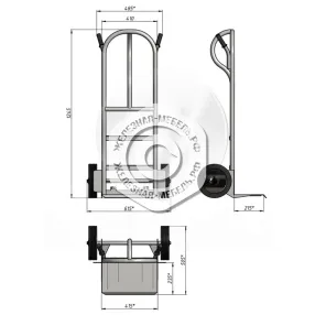 тележка грузовая двухколесная кг 250 г/п 250 кг (без колёс)