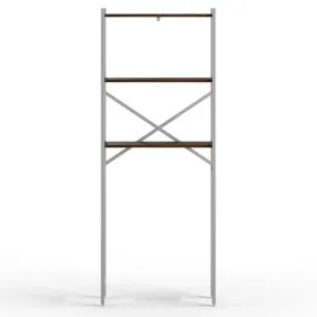 стеллаж для ванной комнаты gutta 1800х690х250 (3 полки) каркас белый, настил коричневый