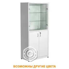 шкаф для медикаментов стекло/металл шм-2 (белый)