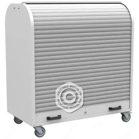 шкаф металлический роллетный шрл-1100 (2 полки) на колёсах