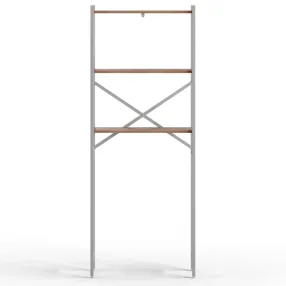 стеллаж для ванной комнаты gutta 1800х690х250 (3 полки) каркас белый, настил эвок