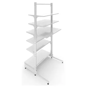 стеллаж торговый бонетный островной с комбинированной базой без стенок 25 серия