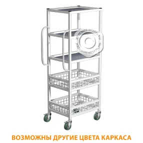 тележка медицинская межкорпусная тмк-4 (каркас белый)