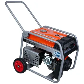 генератор бензиновый tor km6500h 5,0 квт 220в 27 л с кнопкой запуска и колесами