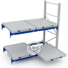 стеллаж с выкатными платформами s-heavy 500 (2 яруса хранения)