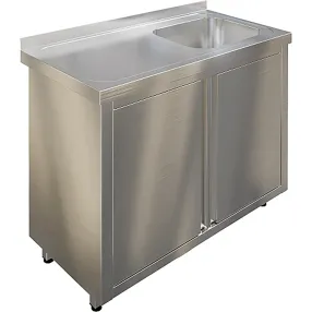 стол производственный с распашными дверьми спзр1м-18/6-бп с моечной ванной