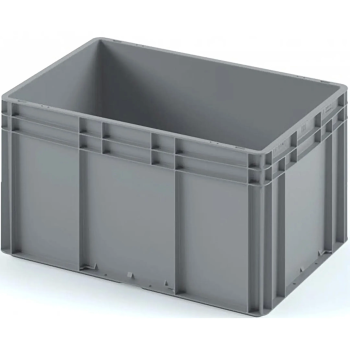 Пластиковый ящик 600х400х320 (ЕС-6432) с гладким дном, без крышки (Чёрный)
