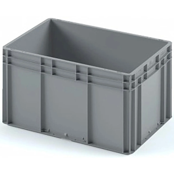 Пластиковый ящик 600х400х320 (ЕС-6432) с усиленным дном, без крышки (Чёрный)