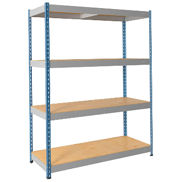 Стеллажи с деревянными полками