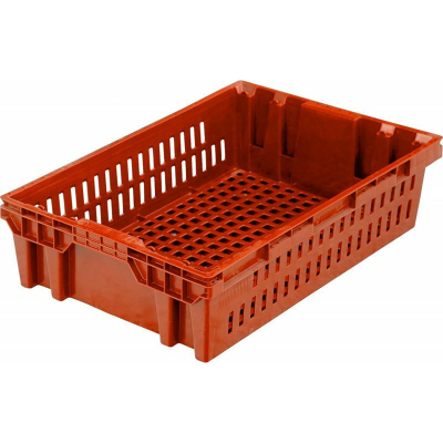 Ящик п/э хлебный 600х400х152,5 вес 1,4 кг арт. 403-1, без крышки (Красный)