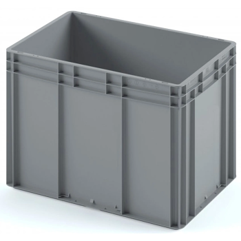 Пластиковый ящик 600х400х420 (ЕС-6442) с гладким дном, без крышки (Чёрный)