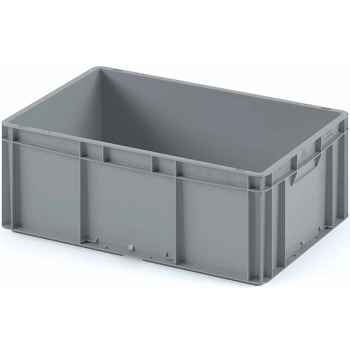 Пластиковый ящик 600х400х220 (ЕС-6422) с гладким дном, без крышки (Чёрный)